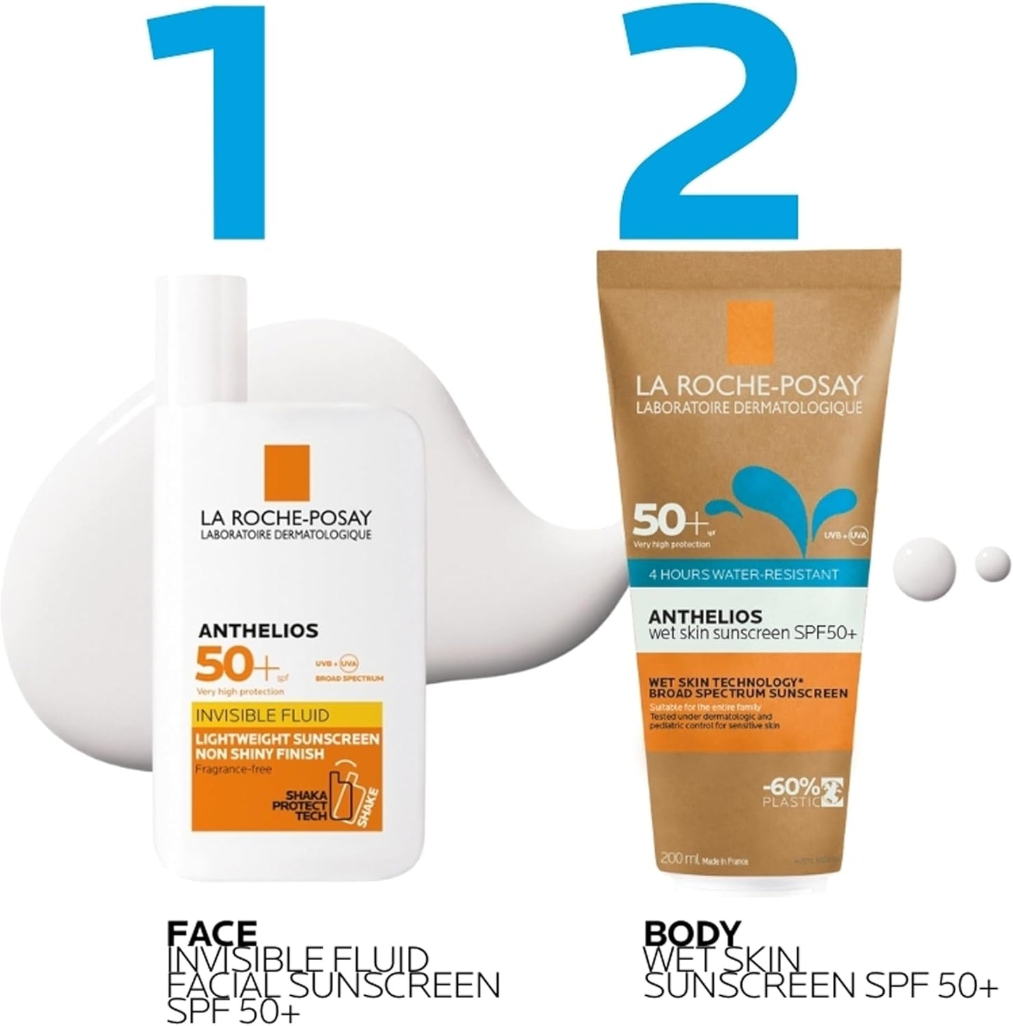 La Roche-Posay Sunscreen Lotion, Ultra-Light Fluid, Water Resistant, Invisible Fluid with SPF 50+, n-Perfumed, Anthelios XL, 50Ml