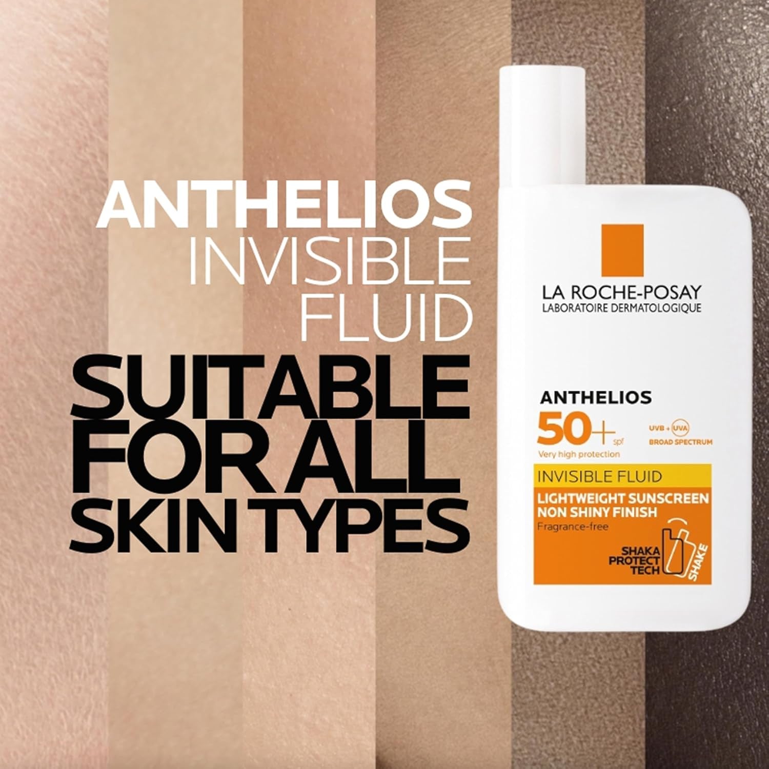 La Roche-Posay Sunscreen Lotion, Ultra-Light Fluid, Water Resistant, Invisible Fluid with SPF 50+, n-Perfumed, Anthelios XL, 50Ml