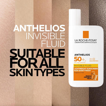 La Roche-Posay Sunscreen Lotion, Ultra-Light Fluid, Water Resistant, Invisible Fluid with SPF 50+, n-Perfumed, Anthelios XL, 50Ml