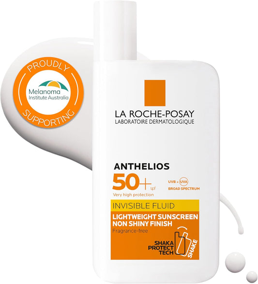 La Roche-Posay Sunscreen Lotion, Ultra-Light Fluid, Water Resistant, Invisible Fluid with SPF 50+, n-Perfumed, Anthelios XL, 50Ml